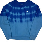 Reverse Weave Champion Tie-Dye Sweatshirt - Medium Blue Cotton Blend