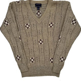 Gant Argyle Jumper - Small Beige Cotton