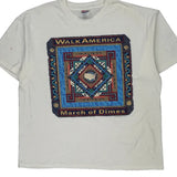 March Of Dimes Hanes Single Stitch T-Shirt - XL White Cotton Blend