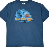 Black Hills Rally 2007 Harley Davidson Graphic T-Shirt - 2XL Blue Cotton