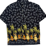 Cactus Hawaiian Shirt - Large Black Cotton Blend
