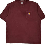 Carhartt T-Shirt - 2XL Burgundy Cotton
