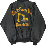 Excavating Unbranded Graphic Bomber Jacket - Large Black Polyester