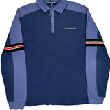 Polo Sport Striped Rugby Shirt - Large Blue Cotton