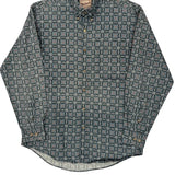 Woolrich Patterned Shirt - Medium Blue Cotton