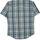Wrangler Checked Short Sleeve Shirt - XL Blue Cotton