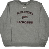 Saint Joseph'S Hawks Lacrosse Nike College Sweatshirt - XL Grey Cotton Blend