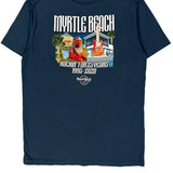 Hard Rock Cafe Graphic T-Shirt - Large Blue Cotton
