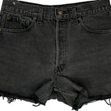Levis Denim Shorts - 28W UK 8 Black Denim