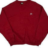Starter Sweatshirt - XL Red Cotton Blend