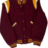Vintage Perkins Unbranded Varsity Jacket - Medium Burgundy Wool Blend