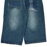 Hip Hop Randis Embroidered Denim Shorts - 30W 18L Blue Cotton