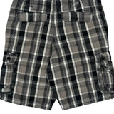Lee Checked Cargo Shorts - 36W 11L Black Cotton