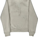 Carhartt Collared Hoodie - Small Cream Cotton