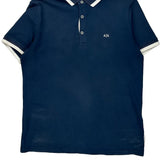 Armani Exchange Polo Shirt - Small Blue Cotton