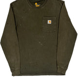 Carhartt Long Sleeve T-Shirt - Small Green Cotton