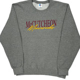 Russell Athletic College Sweatshirt - Large Grey Cotton Blend