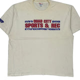 Hanes Single Stitch T-Shirt - XL Cream Cotton Blend