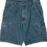 Wrangler Cargo Shorts - 34W 9L Blue Cotton Blend
