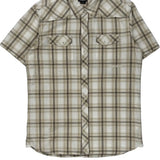 Quiksilver Checked Short Sleeve Shirt - Large Brown Cotton