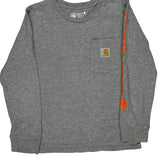 Age 8-10 Carhartt Long Sleeve T-Shirt - Medium Grey Cotton
