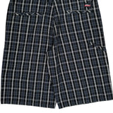 Dickies Checked Shorts - 34W 12L Blue Cotton