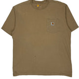 Carhartt T-Shirt - Large Brown Cotton