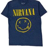 Nirvana Band T-Shirt - Medium Blue Cotton