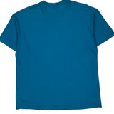 Hanes Single Stitch T-Shirt - XL Blue Cotton