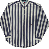 Tommy Hilfiger Striped Shirt - Large Blue Cotton