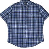 Ralph Lauren Checked Short Sleeve Shirt - XL Blue Cotton