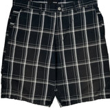Hurley Checked Chino Shorts - 36W 10L Black Cotton