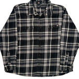 Dickies Checked Flannel Shirt - 2XL Black & White Cotton