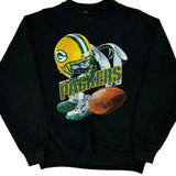 Vintage Green Bay Packers Fruit Of The Loom Nfl Sweatshirt - Large Black Cotton Blend