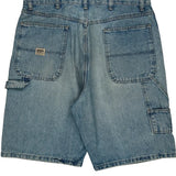 Wrangler Double Knee Denim Shorts - 34W 10L Light Wash Denim