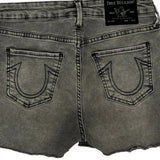 True Religion Denim Shorts - 26W UK 4 Grey Cotton