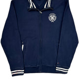 Tommy Hilfiger Striped Zip Up - Large Navy Cotton