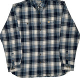 Carhartt Checked Flannel Shirt - XL Blue Cotton