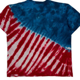 American Flag Design Liquid Blue T-Shirt - Large Blue Cotton