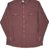 Tall Wrangler Checked Shirt - XL Red Cotton Blend