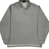 Polo By Ralph Lauren Collared Sweatshirt - Large Gray Cotton