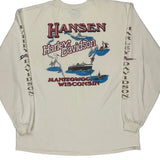 Hansen Harley Davidson Manitowoc Wisconsin Harley Davidson Graphic Long Sleeve T-Shirt - 2XL Cream Cotton