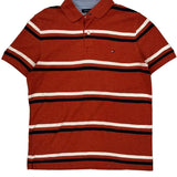 Tommy Hilfiger Striped Polo Shirt - Medium Black Cotton