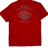 Live To Ride Harley Davidson Graphic T-Shirt - Large Red Cotton