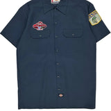 Fishing Dickies Short Sleeve Shirt - Medium Blue Cotton