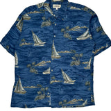 Campia Moda Hawaiian Shirt - Large Blue Viscose