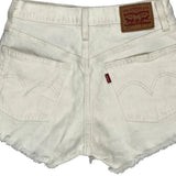 Levis Denim Shorts - 26W UK 6 White Cotton