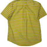 Tommy Hilfiger Striped Short Sleeve Shirt - Large Yellow Cotton