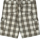 Levis Checked Cargo Shorts - 38W 12L Brown Cotton
