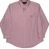 Ralph Lauren Striped Shirt - XL Pink Cotton